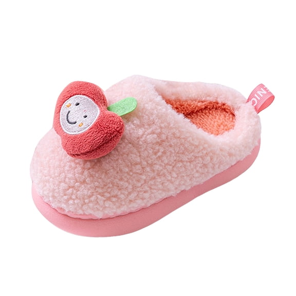 BOBOGOJP Girls Slippers Cozy Fuzzy Plush House Shoes Warm Indoor Outdoor Kids Bedroom Slippers for Little Kid Big Kid Adults Pink for Size 7