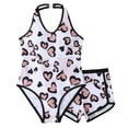 thumbnail image 1 of BOBOGOJP Girls Swimsuit with Swim Shorts, 2 Piece Tankini Set Bathing Suits, Athletic Swimwear Beachwear 2-14 Years White for Size 9-10 Years, 1 of 9