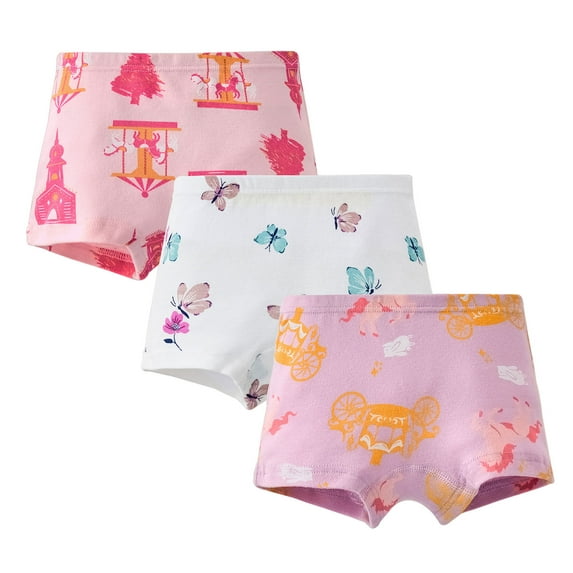 BOBOGOJP Girls Underwear Cotton Toddler Girls Panties Cute Comfortable Little Girl Underwear Pack Soft Breathable Boyshorts Blue for Size 3-4 Years