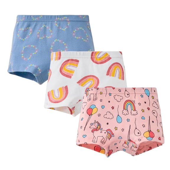 BOBOGOJP Girls Underwear Cotton Toddler Girls Panties Cute Comfortable Little Girl Underwear Pack Soft Breathable Boyshorts Purple for Size 6-7 Years
