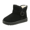 thumbnail image 1 of BOBOGOJP Girls Winter Boots Warm Toddler Snow Boots Cozy Fuzzy Kids Ankle Boots Boys Outdoor Fashion Booties Shoes for Little Big Kid Black for Size 8.5, 1 of 8