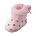 thumbnail image 1 of BOBOGOJP Infant Baby Slippers Booties Winter Warm Baby Socks Shoes Newborn Crib Shoes Baby Footwear First Walkers Prewalkers Pink for Size 4, 1 of 6