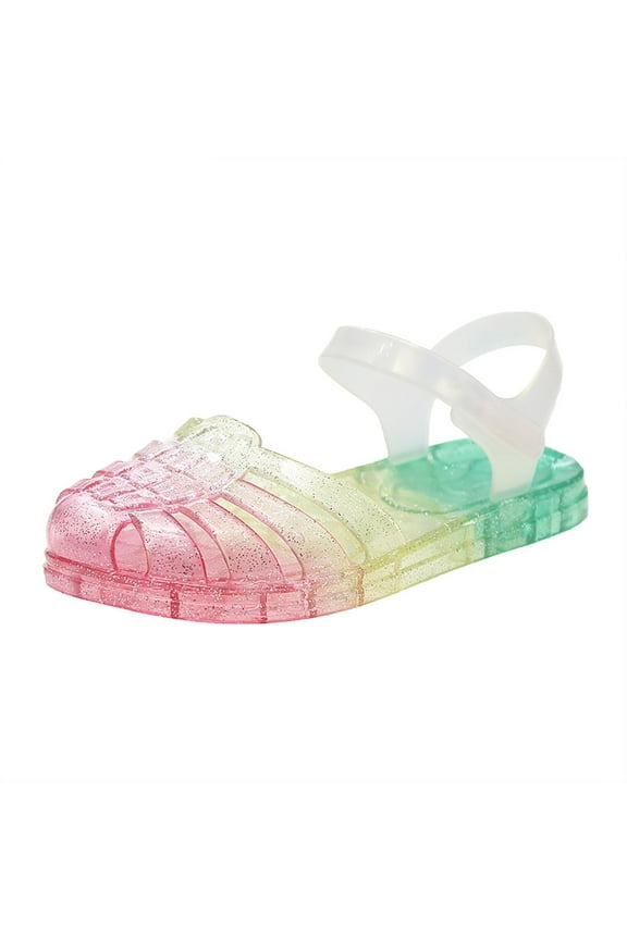 Jelly Sandals for Girls,Closed Toe Princess Costume Summer Dress Shoes Fisherman Gladiator Water Beach Flat Sandals for Toddler/Little Kid/Big Kid Green for 13