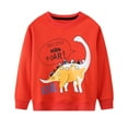 thumbnail image 1 of BOBOGOJP Kid Toddler Boys Sweatshirt Dinosaur Shark Long Sleeve T-Shirt Pullover Crewneck Tops Winter Warm Sweater Gifts for Kids Red for Size 7-8 Years, 1 of 7