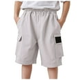 thumbnail image 1 of BOBOGOJP Kids Camo Cargo Shorts Boys Pull On Military Summer Camouflage Bermuda Shorts Beige for Size 9-10 Years, 1 of 5