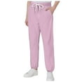 thumbnail image 1 of BOBOGOJP Kids Cotton Sweatpants Boys Soft Casual Straight Leg Athletic Pants with Drawstring and Pockets Pink,Size 5-6 Years, 1 of 6