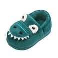 thumbnail image 1 of BOBOGOJP Kids Cotton Warm Slippers Boys Girls Soft Indoor House Slipper Socks Fuzzy Plush Dinosaur Home Shoes for Winter Blue for Size 17, 1 of 6