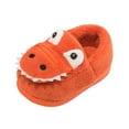 thumbnail image 1 of BOBOGOJP Kids Cotton Warm Slippers Boys Girls Soft Indoor House Slipper Socks Fuzzy Plush Dinosaur Home Shoes for Winter Red for Size 12, 1 of 6