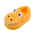 thumbnail image 1 of BOBOGOJP Kids Cotton Warm Slippers Boys Girls Soft Indoor House Slipper Socks Fuzzy Plush Dinosaur Home Shoes for Winter Yellow for Size 18, 1 of 6