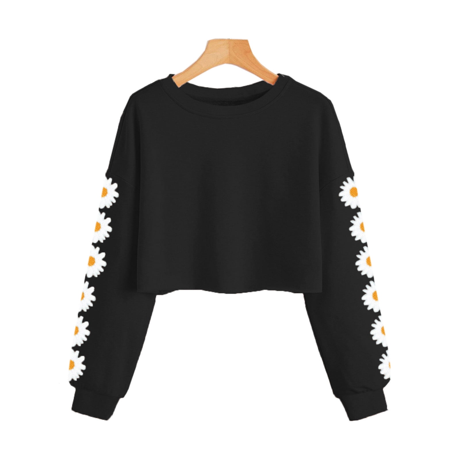 Kids Girls #Dab Print Crop Top - Baby Pink Trendy Floss Fashion T-Shirt, Sizes 5-13 Years, Round Neck Short Sleeve - View #3