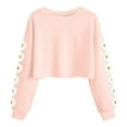 thumbnail image 1 of BOBOGOJP Kids Crop Tops Girls Long Sleeve Tee Shirts Cute Daisy Pinted Fashion Sweatshirt Pullover Top (Pink,8-9 Years), 1 of 4