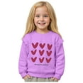 thumbnail image 1 of BOBOGOJP Kids Girls Christmas Sweatshirt Heart Printed Merry Christmas Shirts Crewneck Pullover Top Xmas Holiday Outfits Purple for Size 11-12 Years, 1 of 7