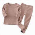thumbnail image 1 of BOBOGOJP Kids Long Johns Thermal Underwear Set Toddler Winter Warm Jammies, 1 of 9