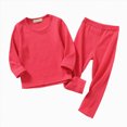 thumbnail image 1 of BOBOGOJP Kids Long Johns Thermal Underwear Set Toddler Winter Warm Jammies, 1 of 9