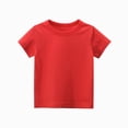 thumbnail image 1 of BOBOGOJP Kids' Tees Crewneck Cotton Solid T-Shirts Boys Girls Short Sleeve Toddler Comfort Soft T-Shirt Undershirt Tops(Red,6 Years), 1 of 6