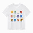 thumbnail image 1 of BOBOGOJP Kids Toddler Boys Girls Solar System Planets Science Space Shirt Short Sleeve T-Shirt(White,8-9 Years), 1 of 5