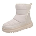 thumbnail image 1 of BOBOGOJP Kids Winter Snow Boots Boys Girls Waterproof Outdoor Warm Fleece Lined Shoes Beige for Size 1, 1 of 9