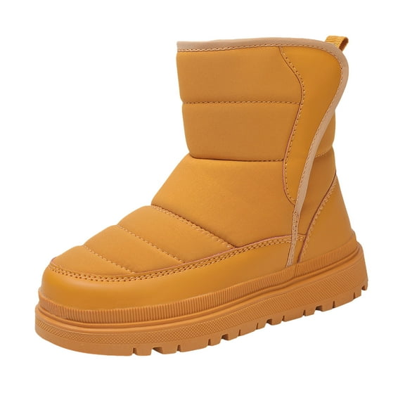 BOBOGOJP Kids Winter Snow Boots Boys Girls Waterproof Outdoor Warm Fleece Lined Shoes Khaki for Size 1