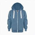 thumbnail image 1 of BOBOGOJP Kids Zip Up Hoodie School Uniform Boys Girls Zipper Sweatshirt Oversized Y2K Fall Hooded Jackets Preppy Clothes (Navy, 4-5 Years), 1 of 6