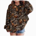 thumbnail image 1 of BOBOGOJP Light Camo Hoodies for Teen Girls Cute Sweatshirt Maple Leaf Print Oversized Fleece Sweatshirts Pullover Tops with Pocket (Coffee, 11-12 Years), 1 of 7