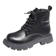 thumbnail image 1 of BOBOGOJP Little Boy Boots Hiking Outdoor Waterproof Lace-up Comfort Urban Styled Boots for Girls White (Toddler/Little Kid/Big Kid) Black for Size 11, 1 of 6
