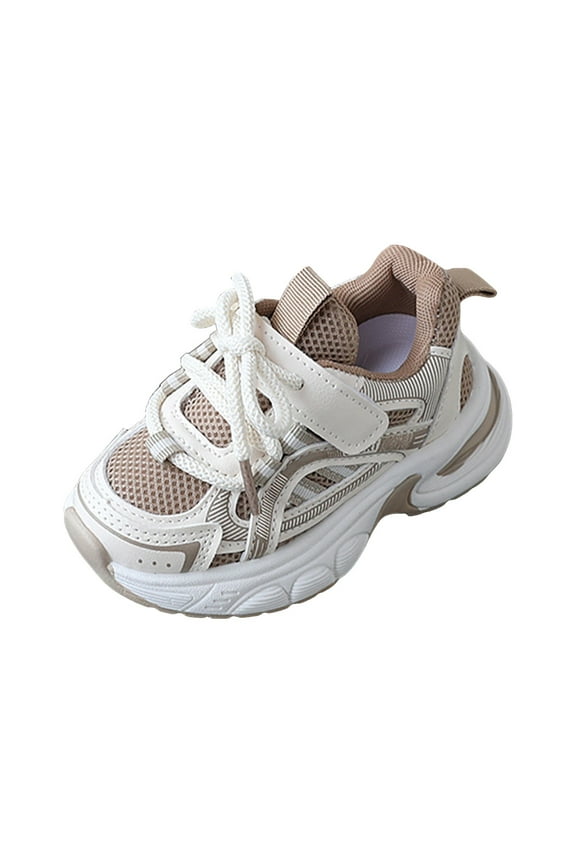 Little Boys Girls Shoes Non-Slip Rubber Sole Sneakers Infant First Walking Toddler Crib Shoes (Khaki,7.5)