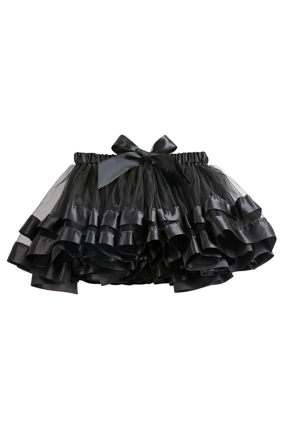 Little Girls and Big Girls Tulle Tutu Skirt (Black, 0-18 Months)