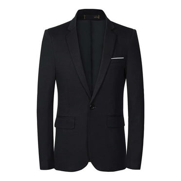 BOBOGOJP Men's Blazer Casual Sport Coats Slim Fit One Button Suit Jacket Lightweight Sports Jacket (Black,3XL)