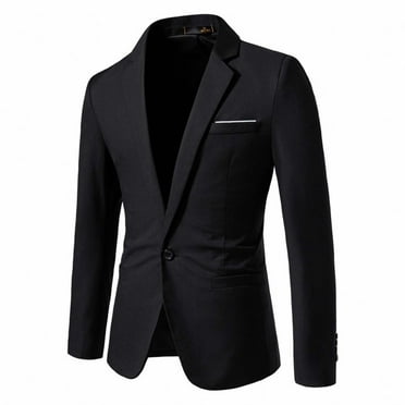 BOBOGOJP Men's Casual Blazer Two Buttons Lightweight Sport Coats Unlined Suit Jacket (Black,XL)