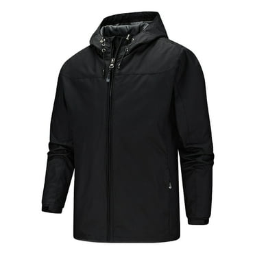 BOBOGOJP Men's Heavyweight Parka Jacket With Detachable Hood (Black,3XL)
