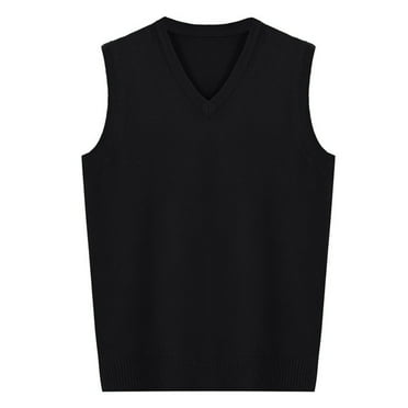 BOBOGOJP Men's Knit Cotton Solid Vest (Navy,3XL)