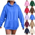 thumbnail image 1 of BOBOGOJP Mockneck Sweatshirt Women Long Sleeve Fleece Top Pullover Hoodies for Women Sweater Shirts with Side Pockets New Light Purple for Size S, 1 of 4