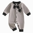 thumbnail image 1 of BOBOGOJP Newborn Baby Boy Halloween Outfit Mamas Little Boo Embroidery Romper Long Sleeve Ghost Bodysuit Jumpsuit 0-18M Grey for Size 12-18 Months, 1 of 9