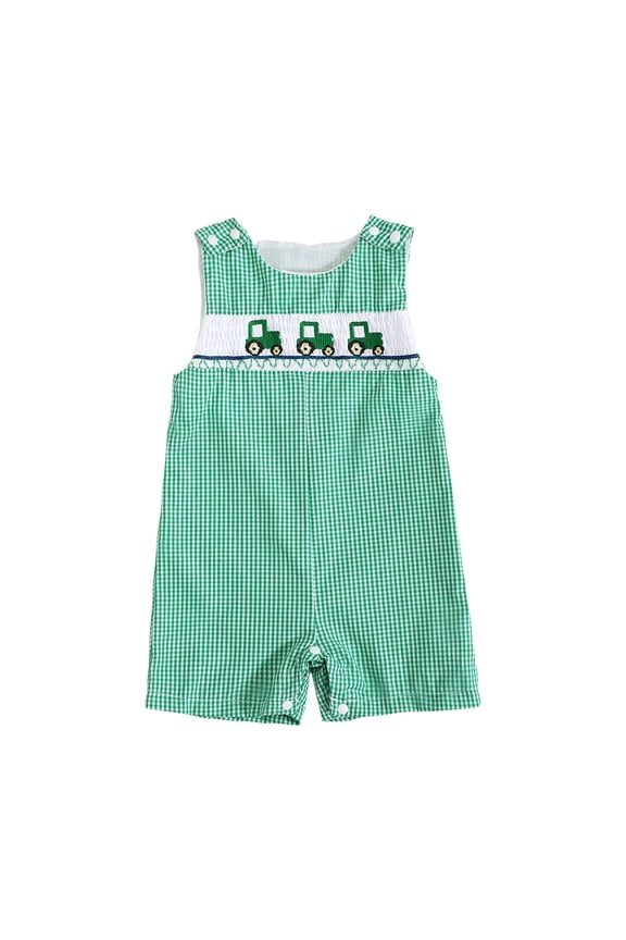 Newborn Baby Boys Sleeveless Seersucker Romper One Piece Straps Overalls Striped Jumpsuit Summer Smocked Clothes(Light Green, 3-6 Months)