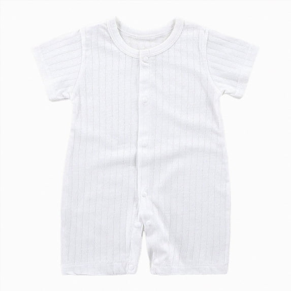 BOBOGOJP Newborn Baby Unisex Cotton Romper Jumpsuit Outfits Infant Boys Girls Soft Cute Bodysuit Clothes for Toddler Kids White for Size 12-18 Months