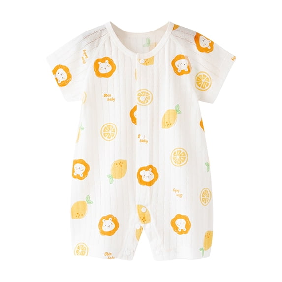 BOBOGOJP Newborn Muslin Robe Baby Kimono Onesie Infant Cotton Romper 0-24 Months(Orange, 6-12 Months)