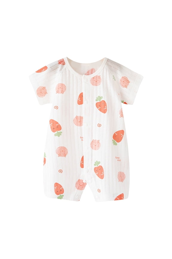 Newborn Muslin Robe Baby Kimono Onesie Infant Cotton Romper 0-24 Months(Red, 6-12 Months)
