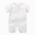 thumbnail image 1 of BOBOGOJP Newborn Short Sleeve Romper Solid Jumpsuit 100% Cotton Infant Clothes Baby One-Piece Outfit 0-18 Months White for Size 6-9 Months, 1 of 4