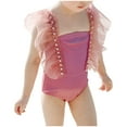 thumbnail image 1 of BOBOGOJP One Piece Swimsuit for Girls Swimwear with Ruffled Children Bathing Suit Hot Pink for Size 3-4 Years, 1 of 5
