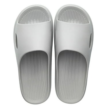 BOBOGOJP Pillow Slippers for Women and Men Non Slip Quick Drying Shower Slides Bathroom Sandals | Ultra Cushion | Thick Sole (Gray,10)