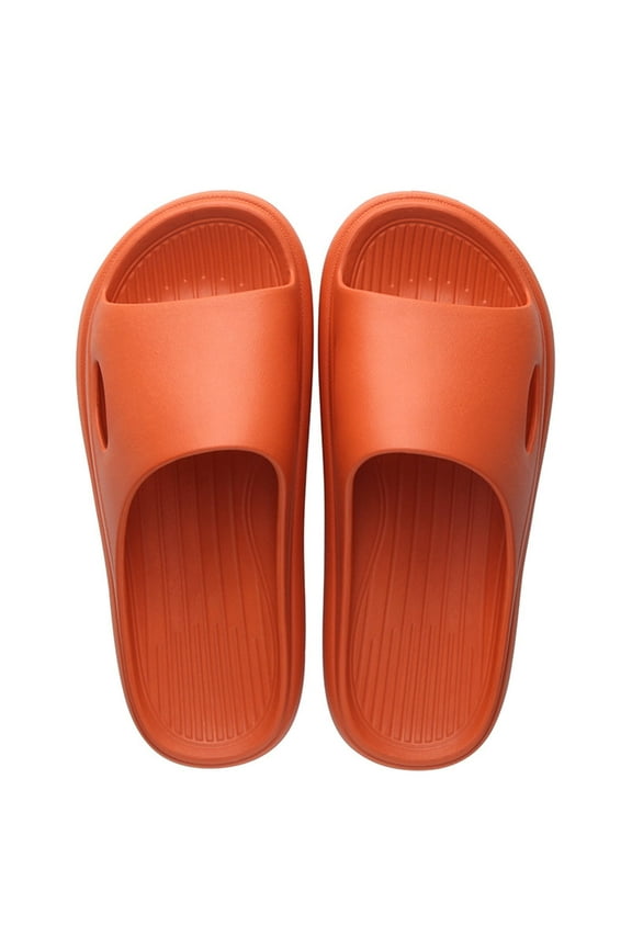Pillow Slippers for Women and Men Non Slip Quick Drying Shower Slides Bathroom Sandals | Ultra Cushion | Thick Sole (Orange,10)