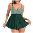 thumbnail image 1 of BOBOGOJP Plus Size Two Piece Swimsuits for Women Tankini Bathing Suits Flowy Swim Dress with Shorts Green for Size L, 1 of 9