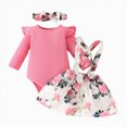thumbnail image 1 of BOBOGOJP Preemie Newborn Baby Girls Outfits set long Sleeve Cotton Pants Sets Infant Fall Winter Clothes (Hot Pink, 12-18 Months), 1 of 7