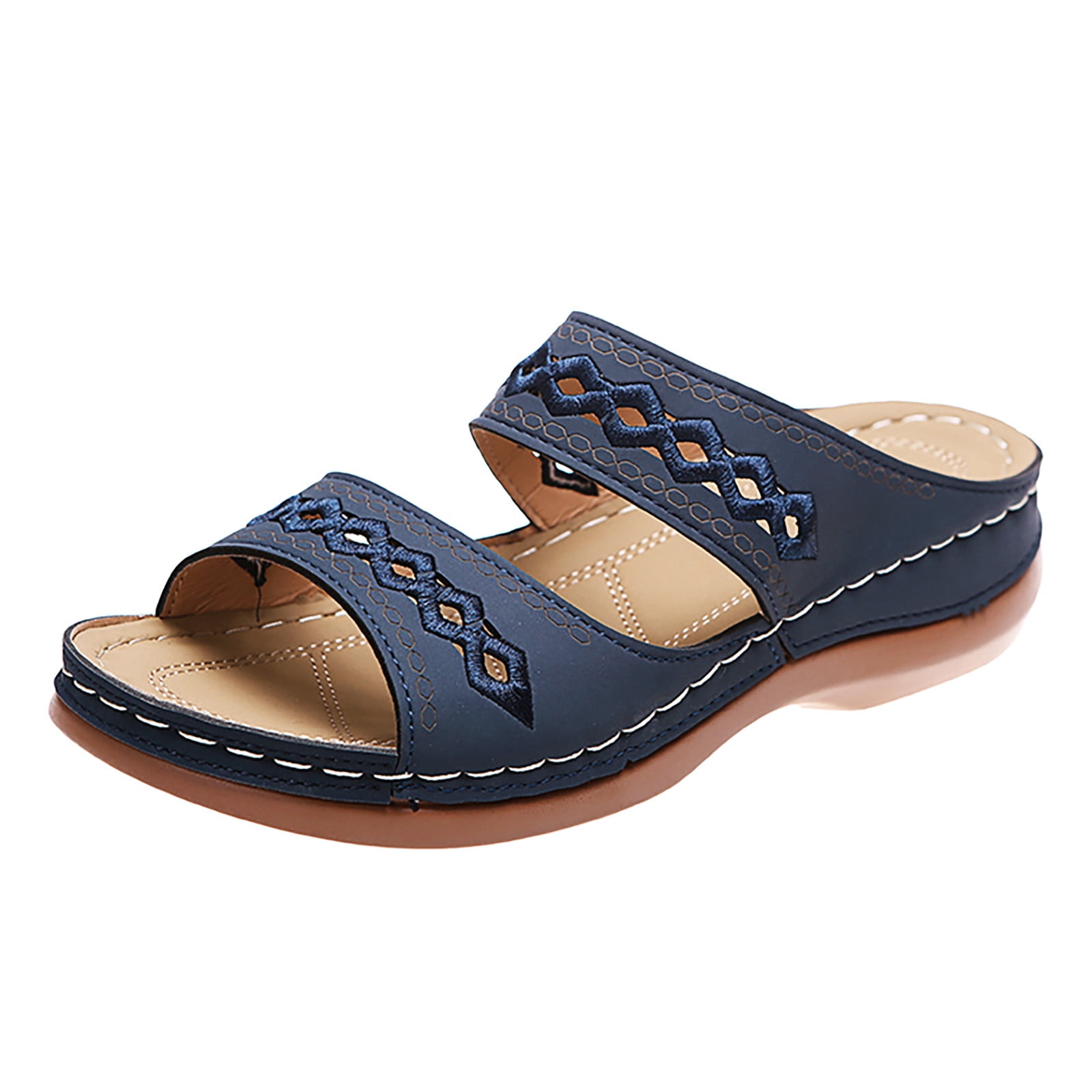 BOBOGOJP Sandals Women Comfortable Wedge Shoes Slip On Wide Width ...