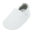 thumbnail image 1 of BOBOGOJP Soft Leather Baby Shoes Moccasins Slip-on Boys Girls Slippers with Elastic Ankle, Anti-Slip First Walking Crib Shoes for Infant Toddlers White for Size 14=XL, 1 of 5