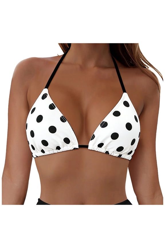 String Bikini Tops for Women Bathing Suit Swim Tops Sexy Triangle Bikini Top White for Size M