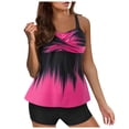 thumbnail image 1 of BOBOGOJP Summer Blouson Tankini Swimsuits for Women 2026 Tummy Control Two Piece Bathing Suits with Sporty Pockets Swim Shorts Hot Pink for Size XL, 1 of 7