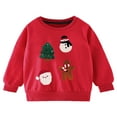 thumbnail image 1 of BOBOGOJP Sweatshirt for Girls Ugly Xmas Santa Cotton Graphic Crewneck Christmas Pullover Top Red for Size 3-4 Years, 1 of 9
