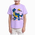 thumbnail image 1 of BOBOGOJP Toddler Baby Boy Short Sleeve Graphic T-Shirts Kids Dinos,Animals,Beach Summer Crew Neck Tee Tops Purple for Size 7-8 Years, 1 of 5