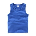 thumbnail image 1 of BOBOGOJP Toddler Baby Boy's Sleeveless Tank Tops Kids Girls Summer Basic Cami Shirts Cotton Athletic Undershirts T-Shirts Vest(6-7 Years, Blue), 1 of 2